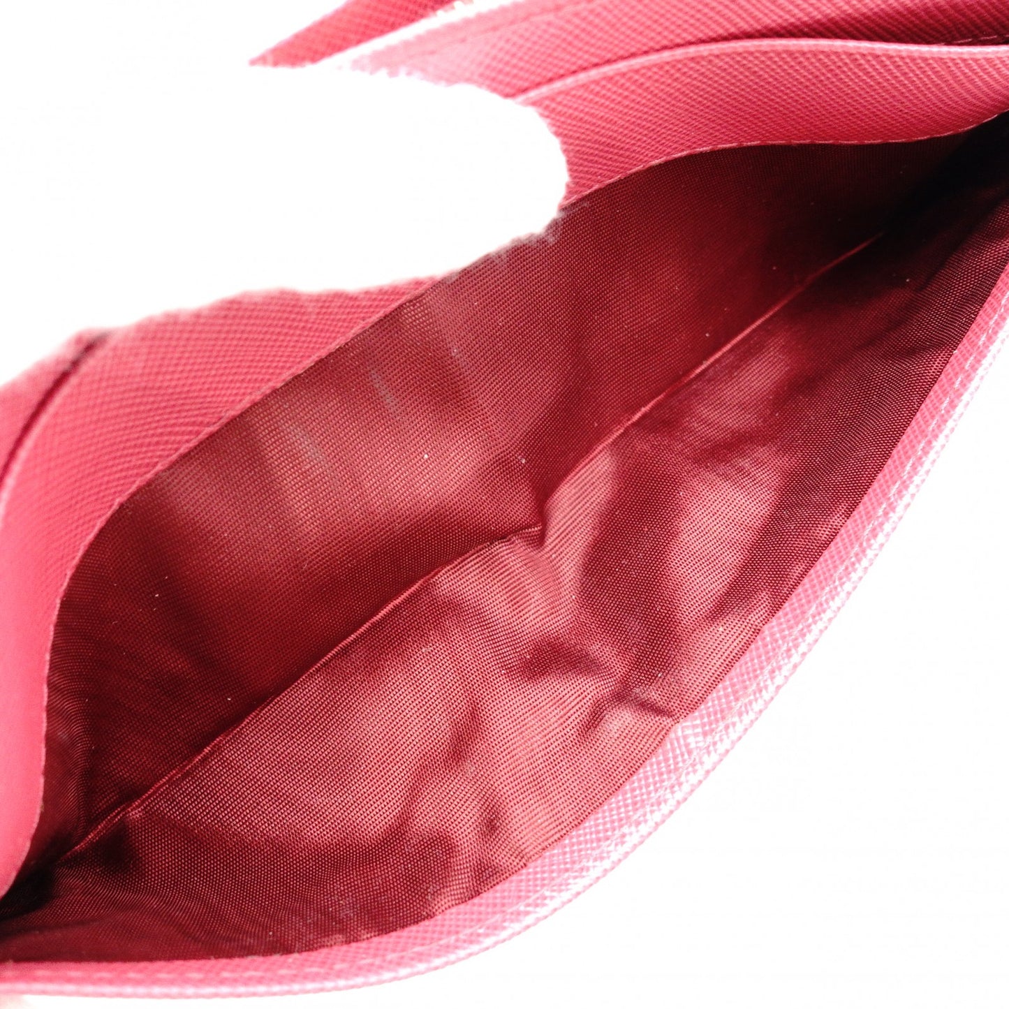 PRADA Ribbon Saffiano Long Wallet, Leather, Pink Ribbon, Gold Hardware