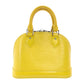 LOUIS VUITTON Epi Alma BB Handbag 2-Way Yellow Leather Crossbody Silver Hardware R81170
