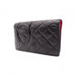 CHANEL Lambskin Cambon Line Long Wallet, Leather, Black and Pink, CC Logo