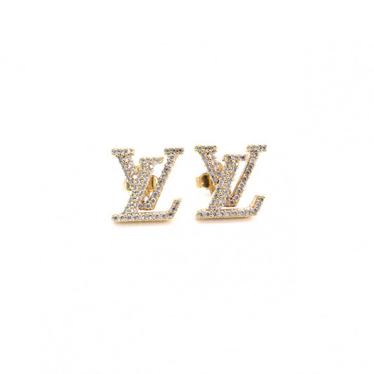 LOUIS VUITTON LV Iconic Strass Earrings, Metal/Rhinestone, Gold