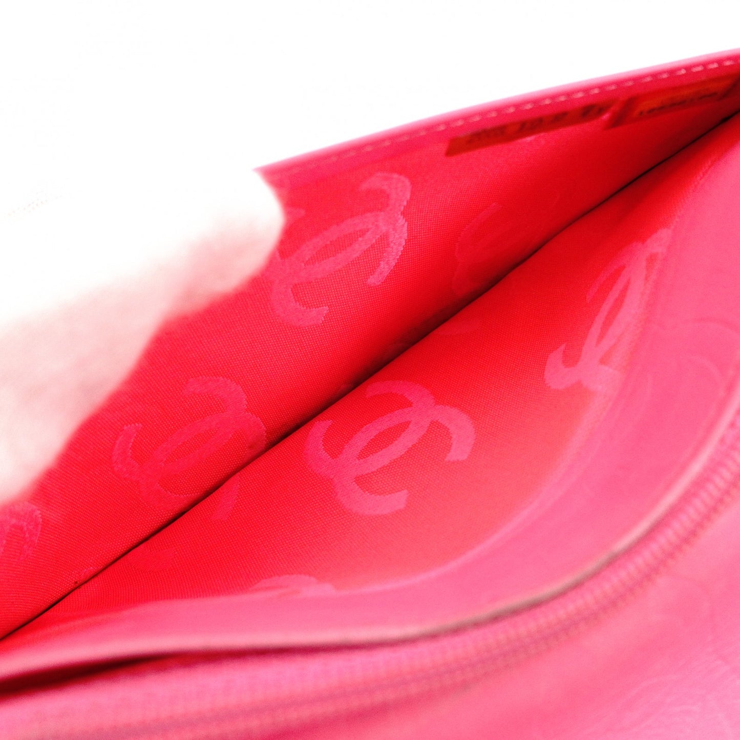 CHANEL Lambskin Cambon Line Long Wallet, Leather, Black and Pink, CC Logo