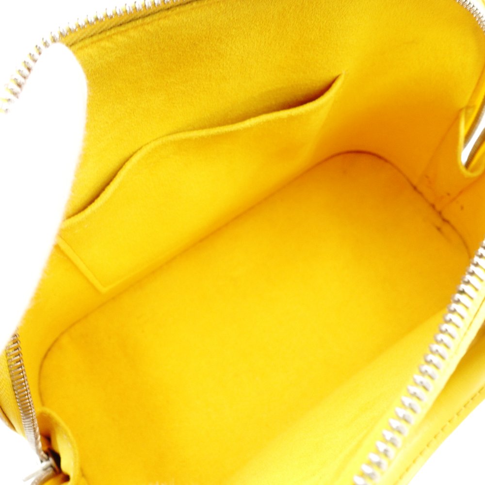 LOUIS VUITTON Epi Alma BB Handbag 2-Way Yellow Leather Crossbody Silver Hardware R81170
