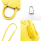 LOUIS VUITTON Epi Alma BB Handbag 2-Way Yellow Leather Crossbody Silver Hardware R81170
