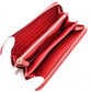 PRADA Saffiano Long Wallet, Leather, Red, Triangle Logo, Red with Gold Hardware