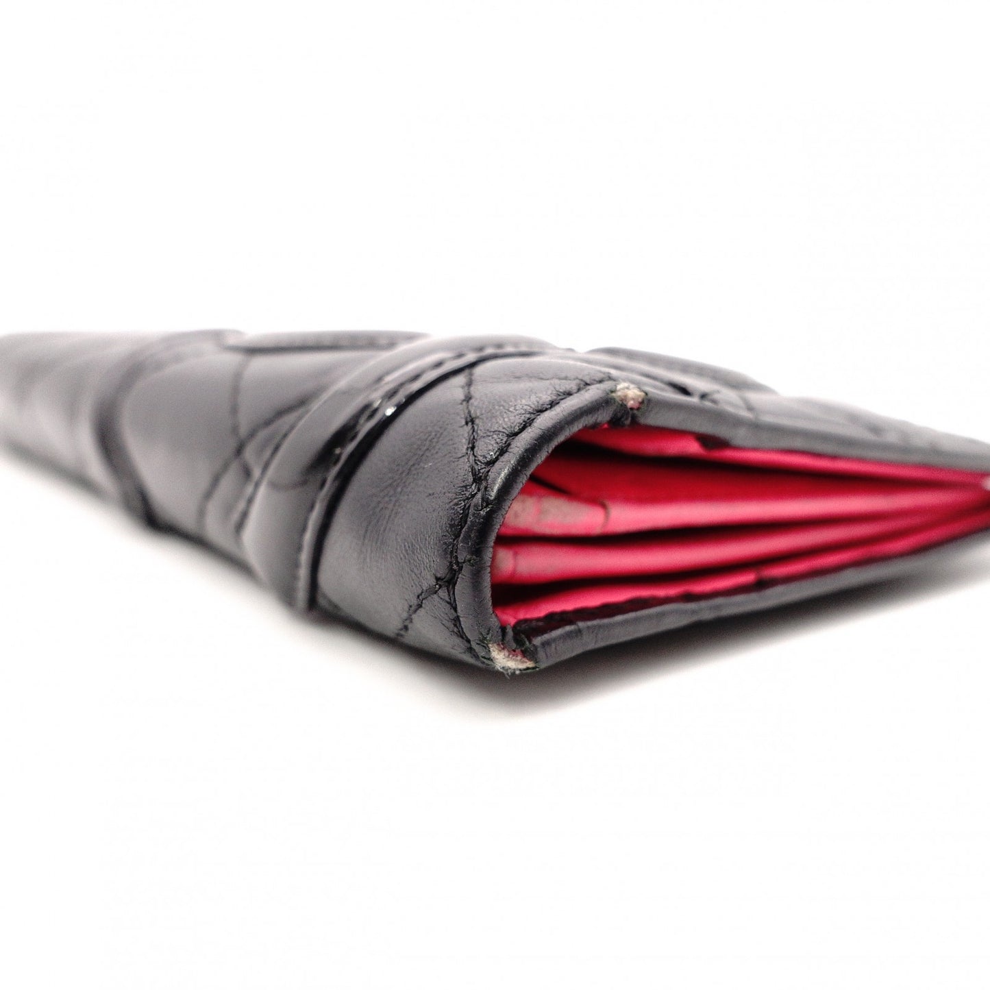 CHANEL Lambskin Cambon Line Long Wallet, Leather, Black and Pink, CC Logo