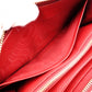 PRADA Saffiano Long Wallet, Leather, Red, Triangle Logo, Red with Gold Hardware