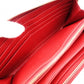 PRADA Saffiano Long Wallet, Leather, Red, Triangle Logo, Red with Gold Hardware