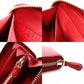 PRADA Saffiano Long Wallet, Leather, Red, Triangle Logo, Red with Gold Hardware