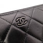 CHANEL Lambskin Matelassé Round Zippy Long Wallet, Leather, Black, Gunmetal, CC Logo, Coco Logo