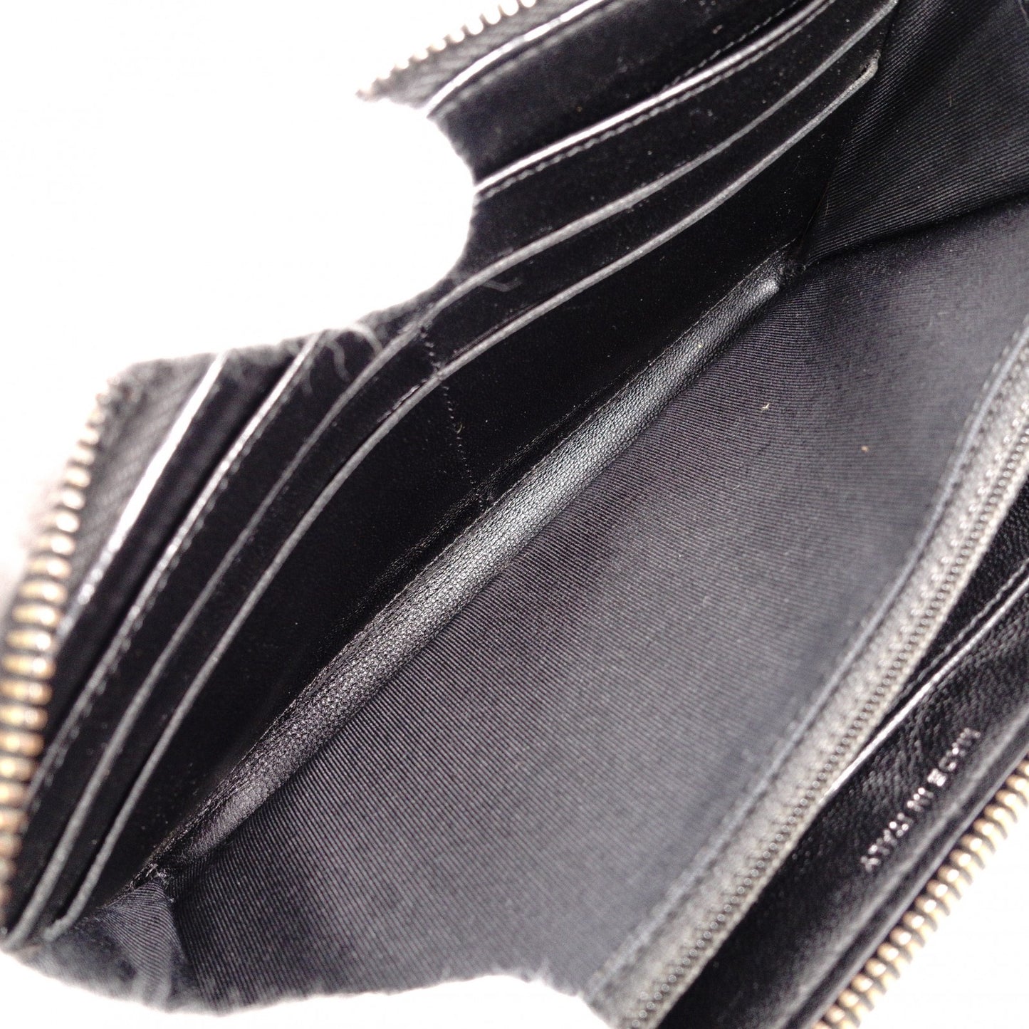 CHANEL Lambskin Matelassé Round Zippy Long Wallet, Leather, Black, Gunmetal, CC Logo, Coco Logo