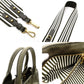 PRADA Canapa Handbag Khaki 2-Way Canvas Crossbody Stripe Women's R801234