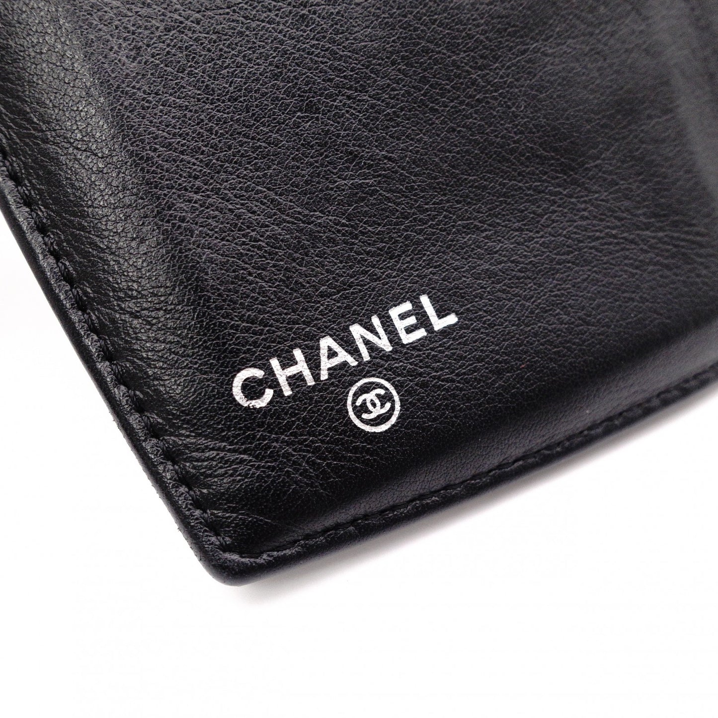 CHANEL Coco Logo Long Wallet, Patent Leather, Black, CC Logo
