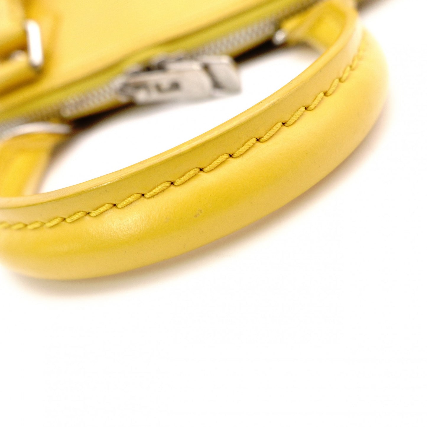 LOUIS VUITTON Alma BB Epi Handbag, Leather, Yellow, 2-Way