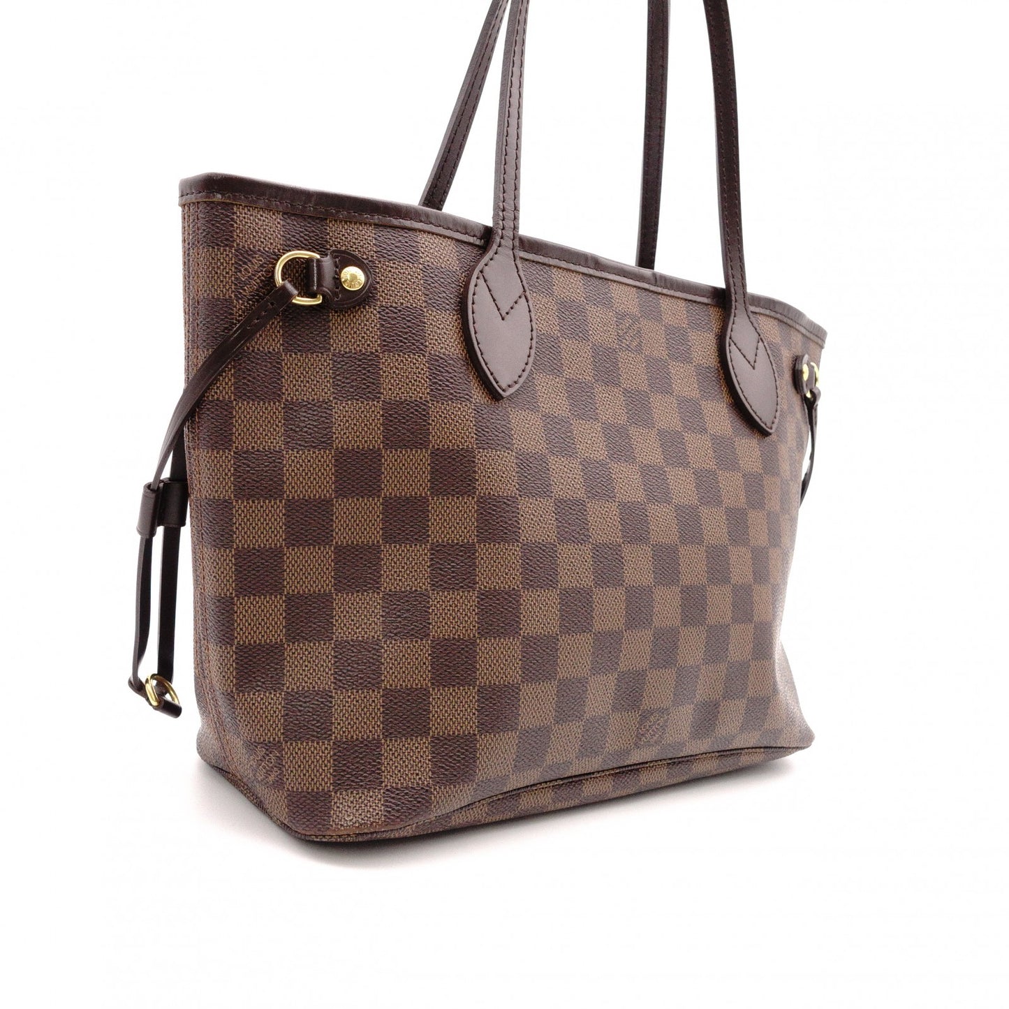 LOUIS VUITTON Neverfull PM Damier Ébène Tote Bag / PVC / Leather / Brown