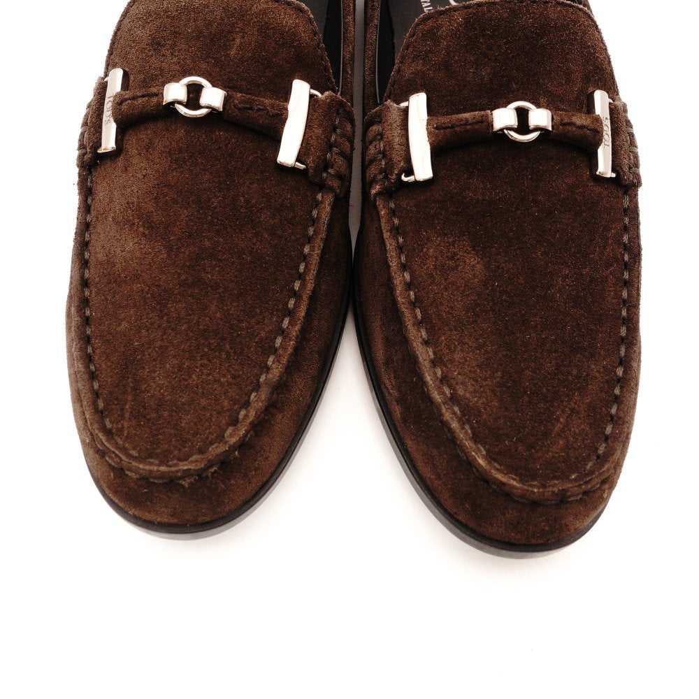 TOD'S Loafer Slip-On Size 36 Suede Brown Approximately 9.1" Flat Shoes Women's R801463