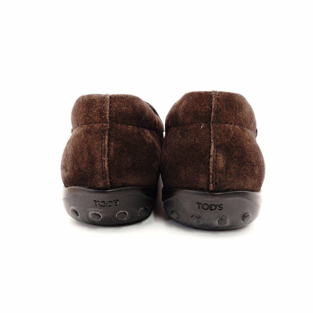 TOD'S Loafer Slip-On Size 36 Suede Brown Approximately 9.1" Flat Shoes Women's R801463