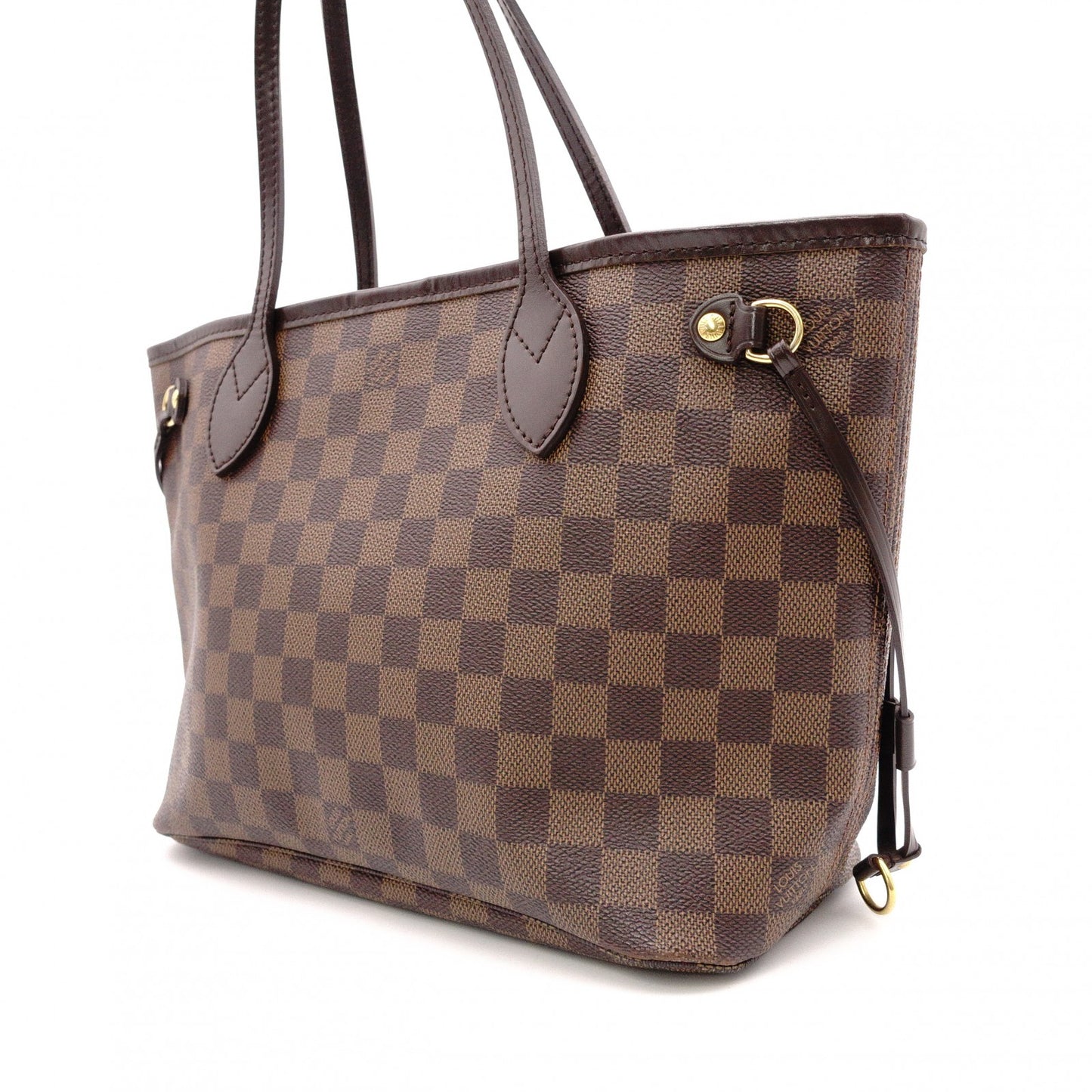 LOUIS VUITTON Neverfull PM Damier Ébène Tote Bag / PVC / Leather / Brown