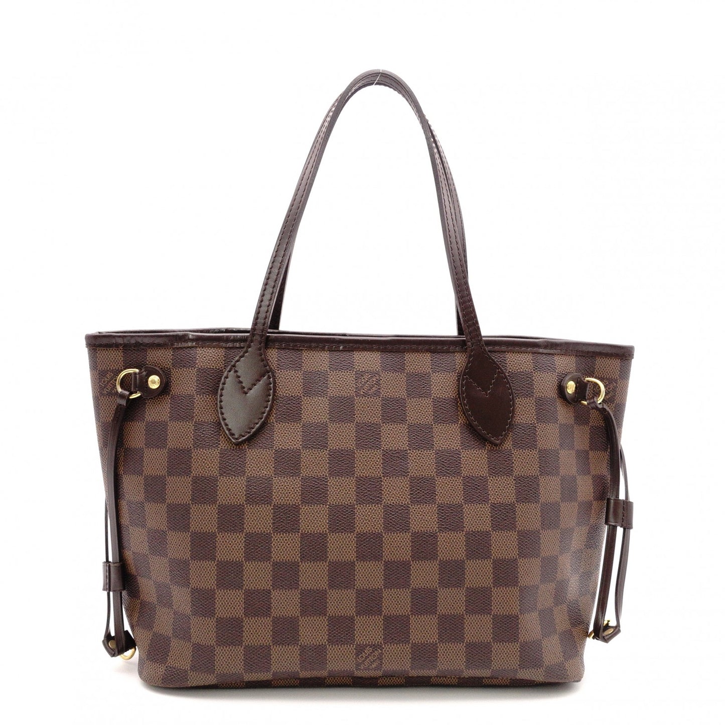 LOUIS VUITTON Neverfull PM Damier Ébène Tote Bag / PVC / Leather / Brown