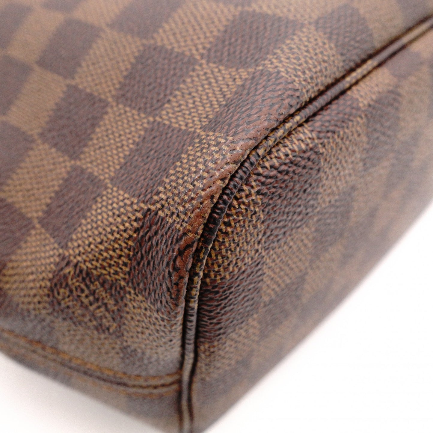 LOUIS VUITTON Neverfull PM Damier Ébène Tote Bag / PVC / Leather / Brown