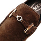 TOD'S Loafer Slip-On Size 36 Suede Brown Approximately 9.1" Flat Shoes Women's R801463