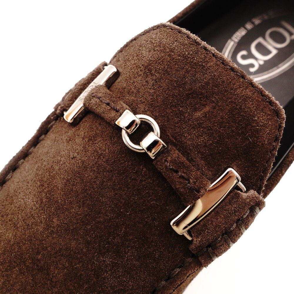 TOD'S Loafer Slip-On Size 36 Suede Brown Approximately 9.1" Flat Shoes Women's R801463