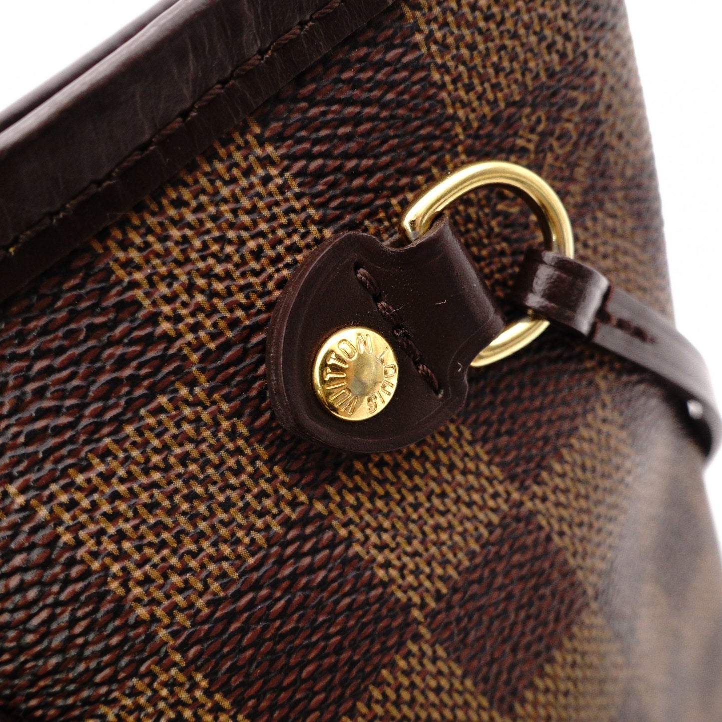 LOUIS VUITTON Neverfull PM Damier Ébène Tote Bag / PVC / Leather / Brown