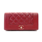 CHANEL Mademoiselle Vintage Long Wallet Matelassé Flap Long Wallet Red Leather Red Wallet R801026