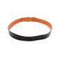 HERMES Constance Belt, Leather, Black and Orange, with “L” stamp, silver hardware