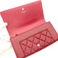 CHANEL Mademoiselle Vintage Long Wallet Matelassé Flap Long Wallet Red Leather Red Wallet R801026