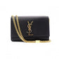 YVES SAINT LAURENT Medium Grained Poodle Kate Shoulder Bag, Leather, Black
