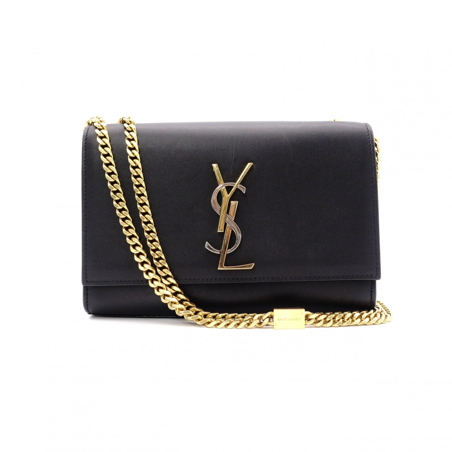 YVES SAINT LAURENT Medium Grained Poodle Kate Shoulder Bag, Leather, Black