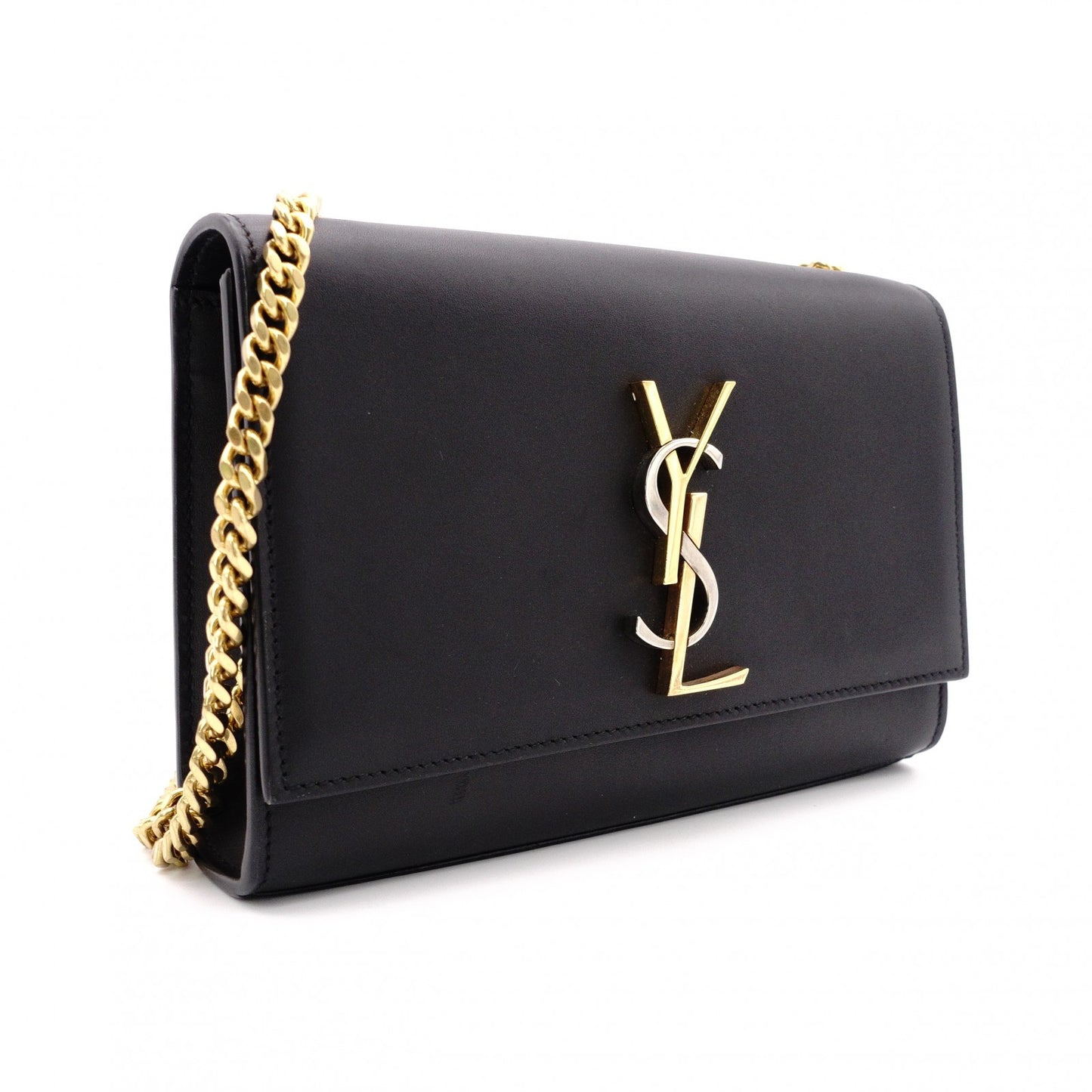 YVES SAINT LAURENT Medium Grained Poodle Kate Shoulder Bag, Leather, Black