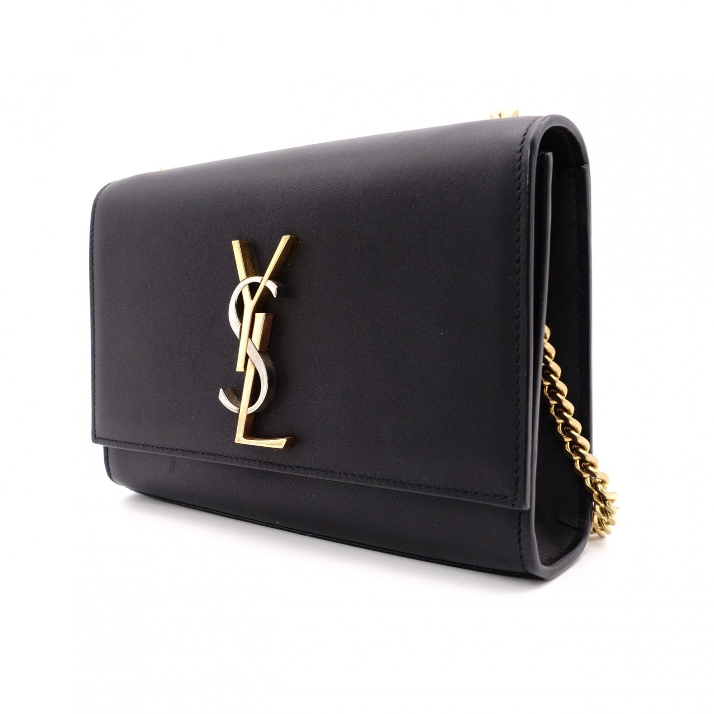 YVES SAINT LAURENT Medium Grained Poodle Kate Shoulder Bag, Leather, Black