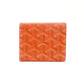 GOYARD Marinié Bifold Wallet Orange Leather Coin Case Mini Wallet Logo 7-8-304