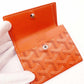 GOYARD Marinié Bifold Wallet Orange Leather Coin Case Mini Wallet Logo 7-8-304