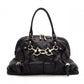 GUCCI Horsebit Shoulder Bag, Leather, Black, Gold Hardware, Tote Bag