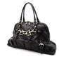 GUCCI Horsebit Shoulder Bag, Leather, Black, Gold Hardware, Tote Bag