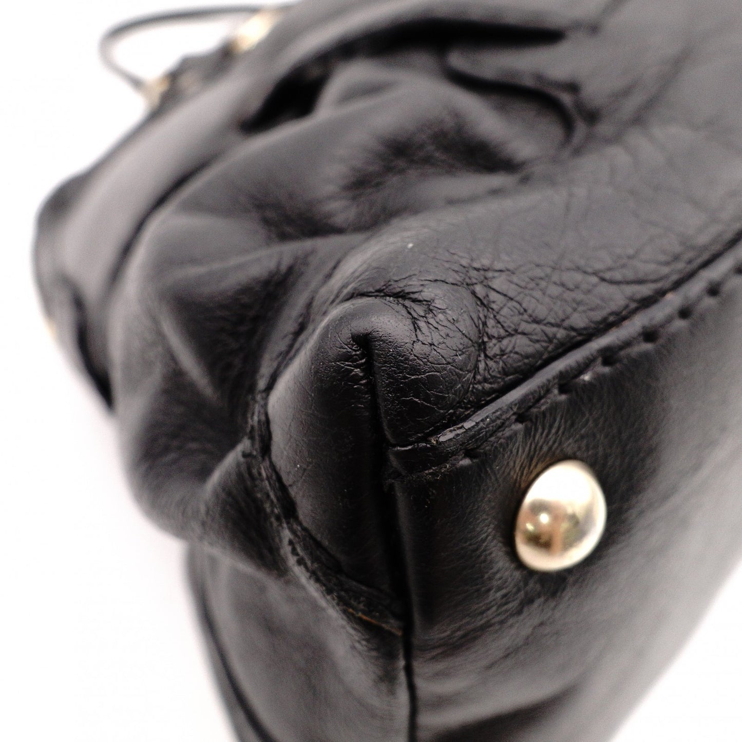GUCCI Horsebit Shoulder Bag, Leather, Black, Gold Hardware, Tote Bag