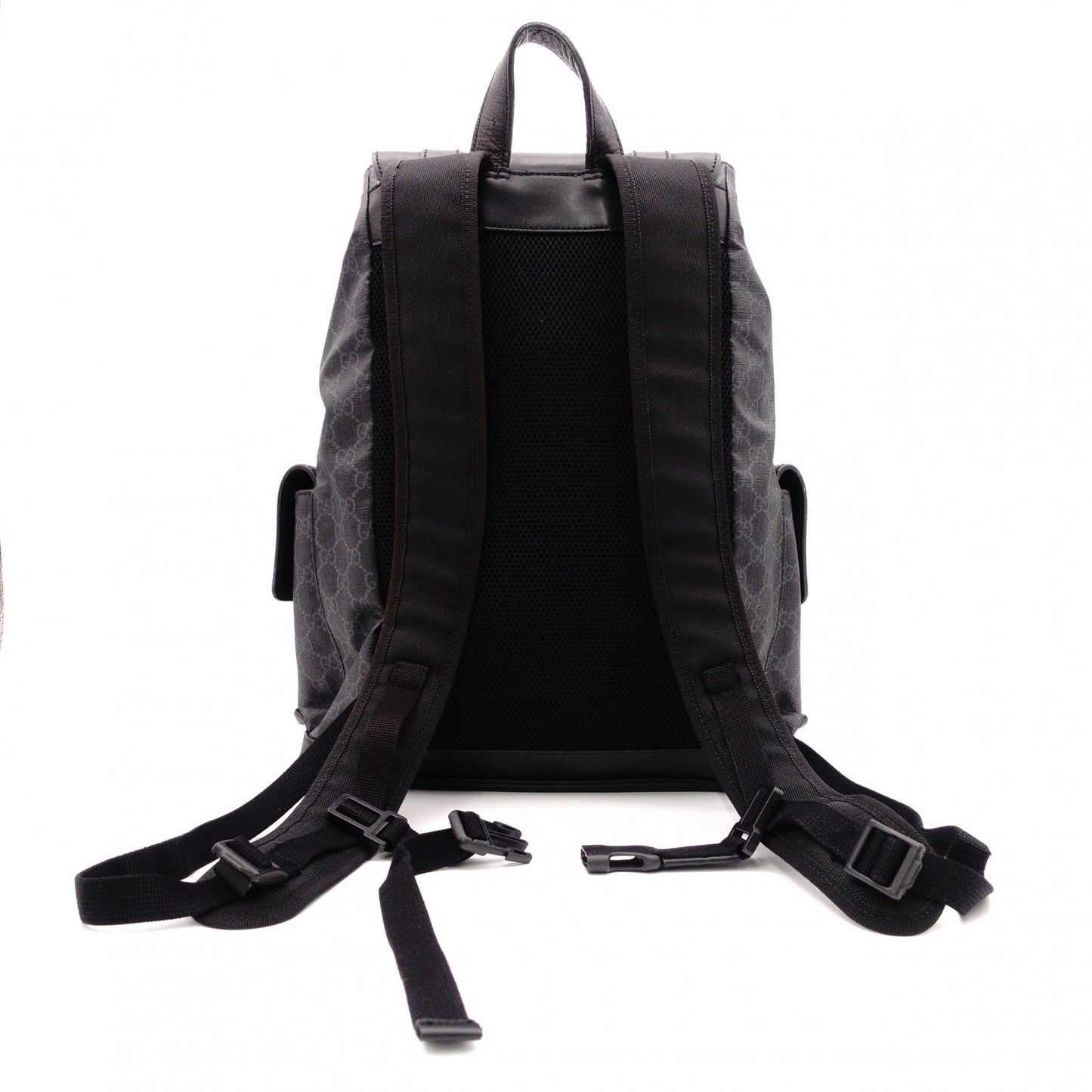 GUCCI GG Supreme Backpack, PVC, Grey, Men’s Backpack 495563