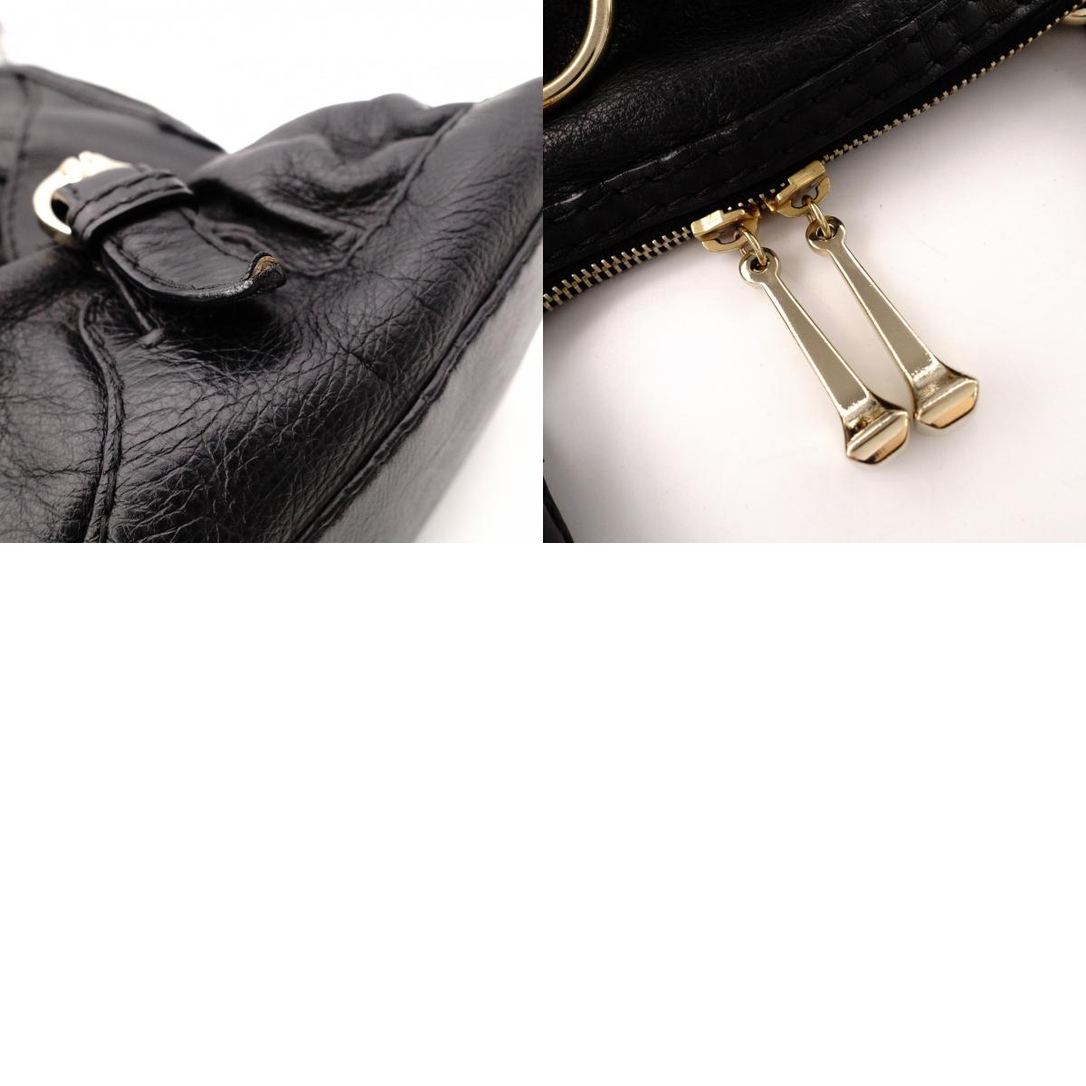 GUCCI Horsebit Shoulder Bag, Leather, Black, Gold Hardware, Tote Bag