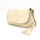 GUCCI Soho Shoulder Bag, Leather, Beige, Crossbody, Gold Hardware, GG Logo
