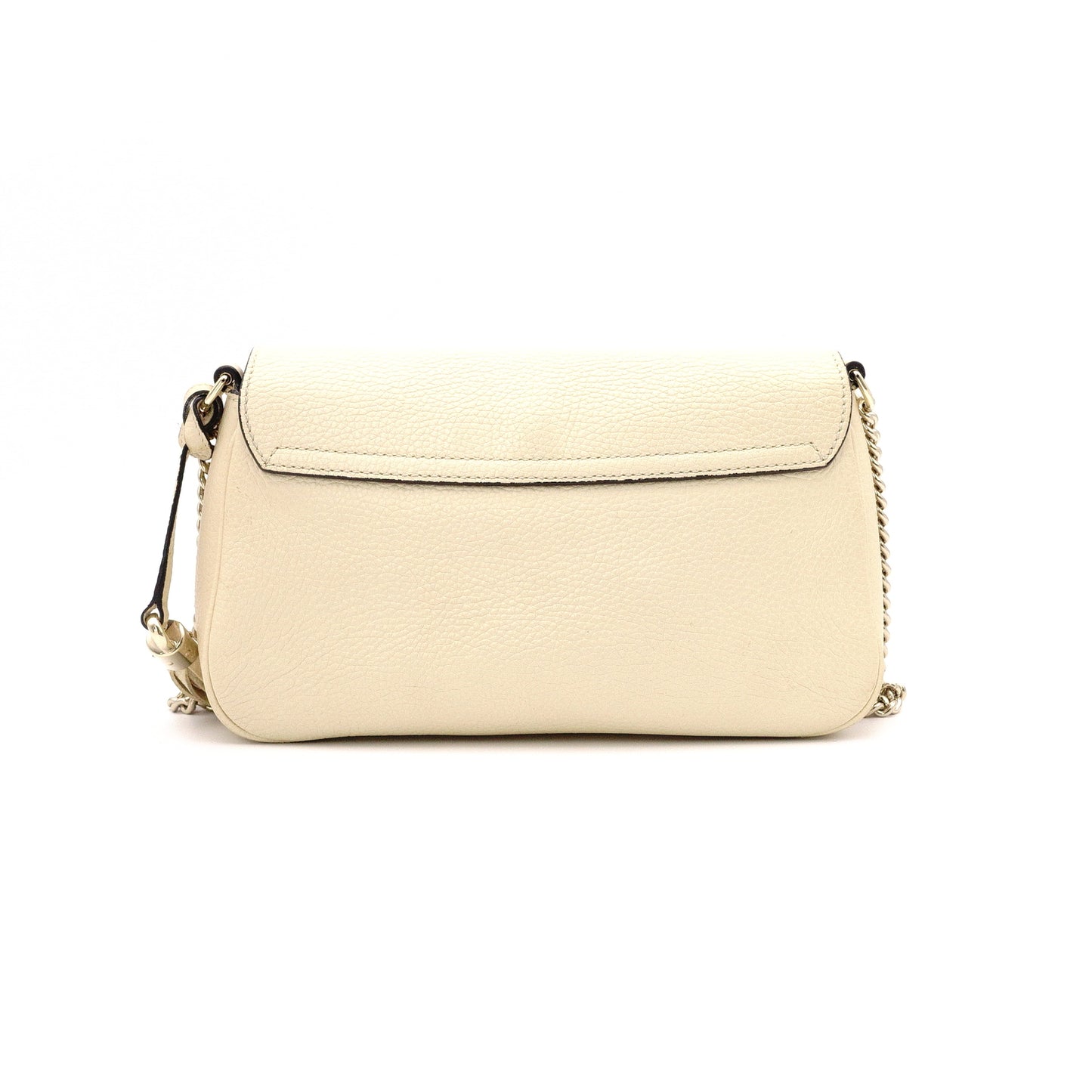GUCCI Soho Shoulder Bag, Leather, Beige, Crossbody, Gold Hardware, GG Logo