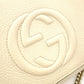 GUCCI Soho Shoulder Bag, Leather, Beige, Crossbody, Gold Hardware, GG Logo