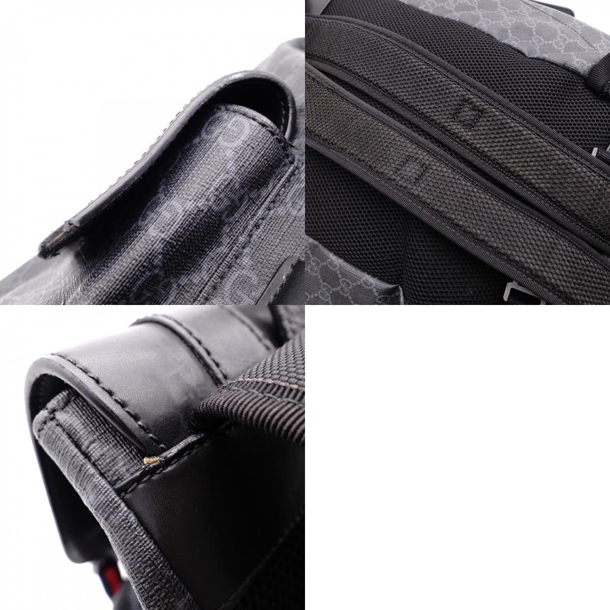 GUCCI GG Supreme Backpack, PVC, Grey, Men’s Backpack 495563