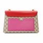 GUCCI Padlock GG Supreme Chain Shoulder Bag Beige × Pink × Red PVC Leather Crossbody R801097