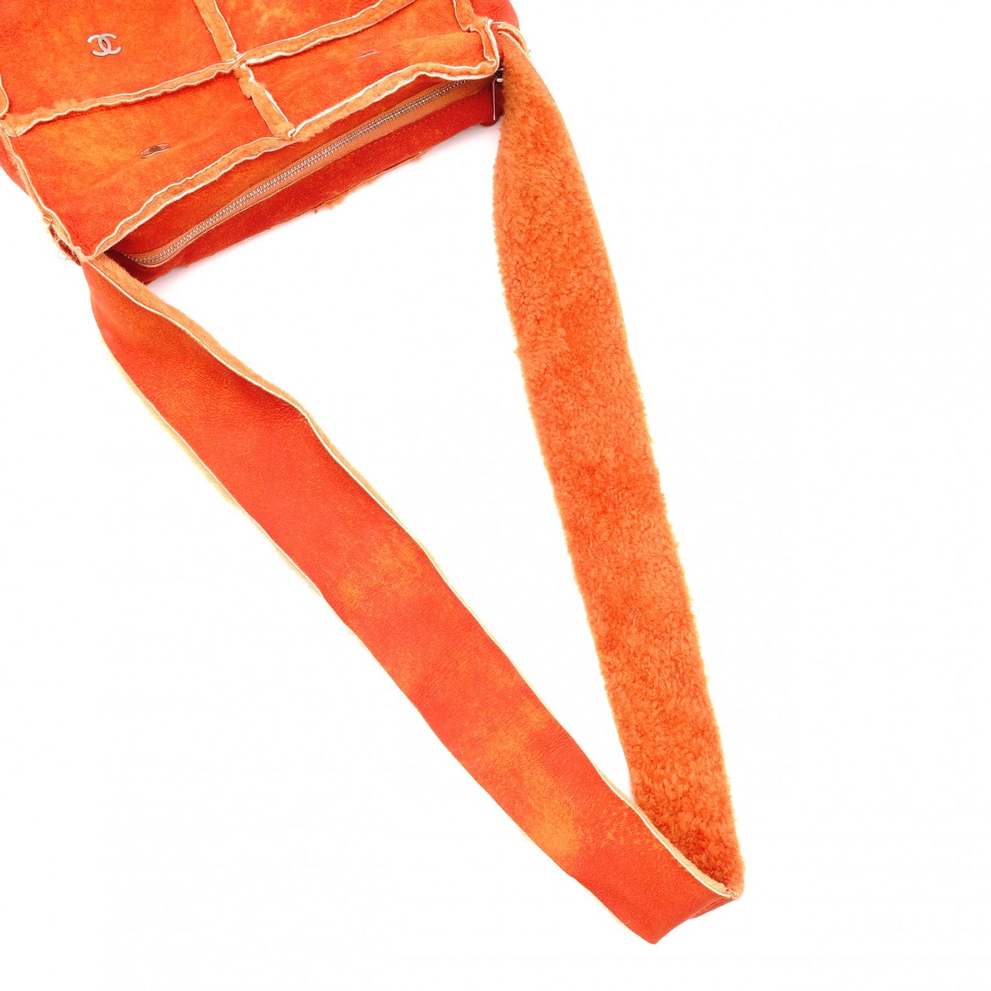 CHANEL Shoulder Bag, Mouton, Orange Leather, Coco Logo