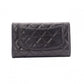 CHANEL Lambskin Matelassé Flap Long Wallet, Leather, Black, with Silver Hardware