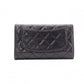CHANEL Lambskin Matelassé Flap Long Wallet, Leather, Black, with Silver Hardware