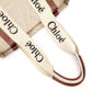 Chloe Woody Medium Tote Shoulder Bag, Cotton/Leather, Beige