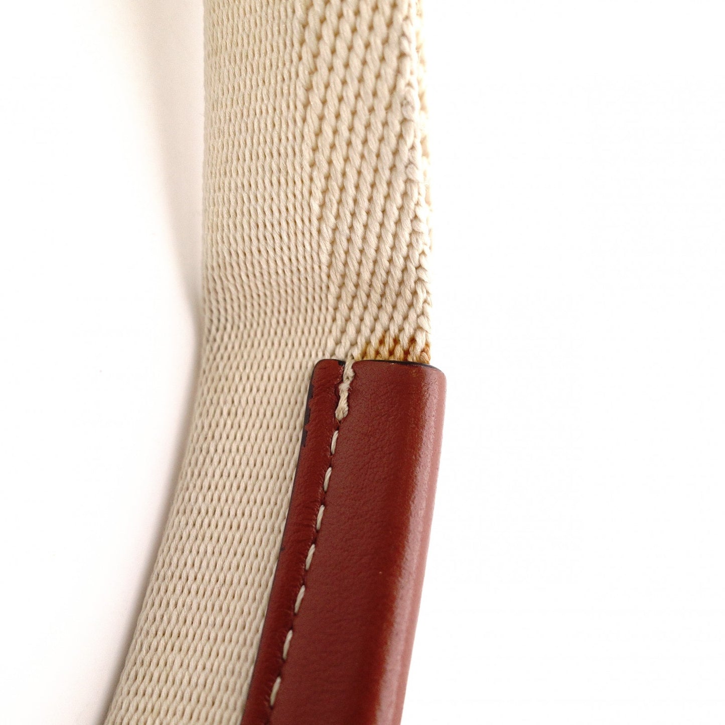 Chloe Woody Medium Tote Shoulder Bag, Cotton/Leather, Beige